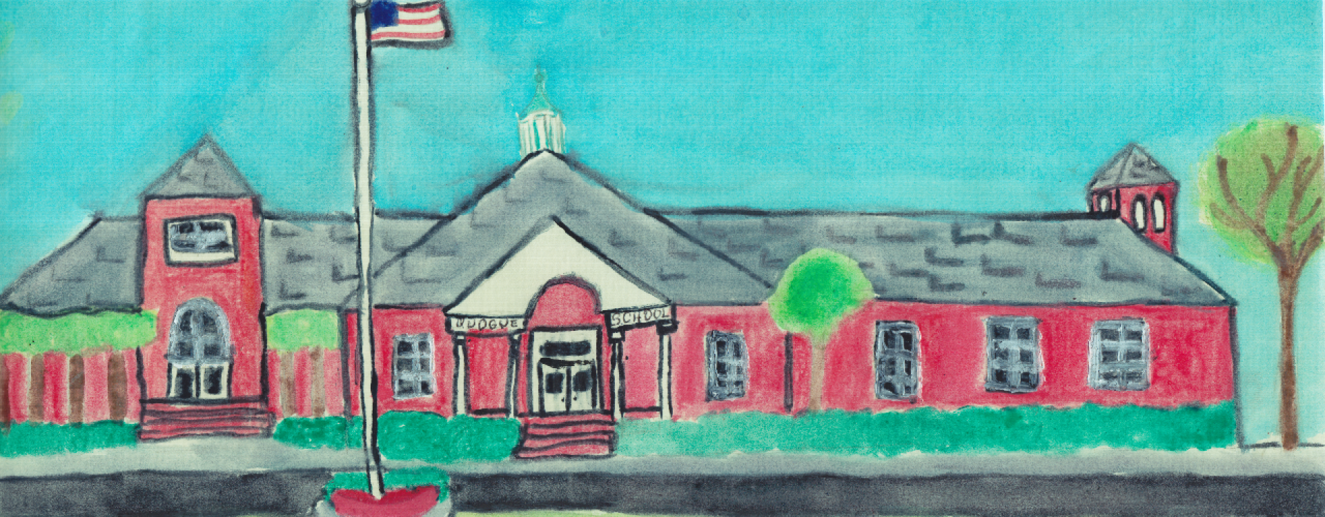 school drawing exterior